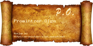 Promintzer Olga névjegykártya